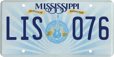 MS license plate LIS076