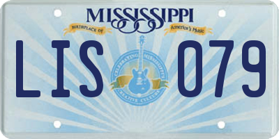MS license plate LIS079