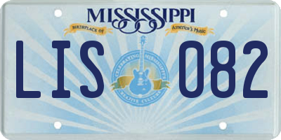 MS license plate LIS082