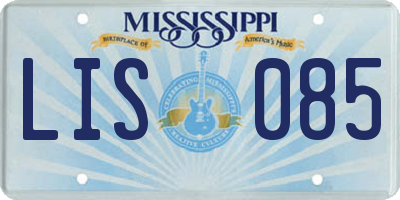MS license plate LIS085