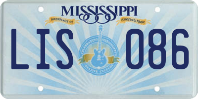 MS license plate LIS086