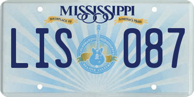 MS license plate LIS087