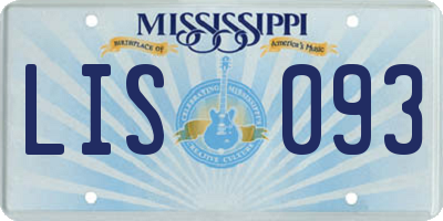 MS license plate LIS093