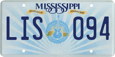 MS license plate LIS094
