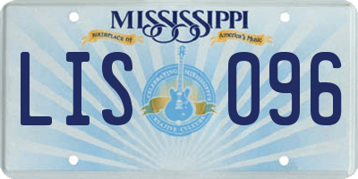 MS license plate LIS096