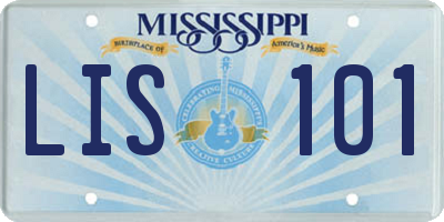 MS license plate LIS101