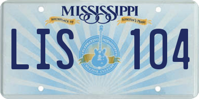 MS license plate LIS104