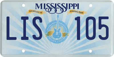 MS license plate LIS105