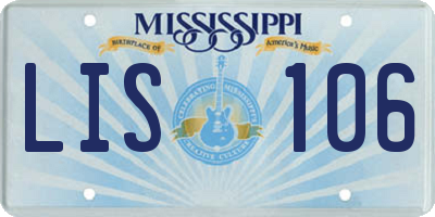 MS license plate LIS106