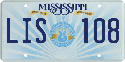 MS license plate LIS108