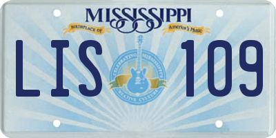 MS license plate LIS109