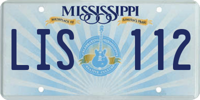 MS license plate LIS112