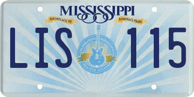 MS license plate LIS115