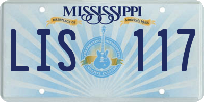 MS license plate LIS117