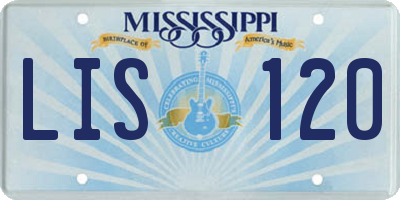 MS license plate LIS120