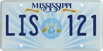 MS license plate LIS121
