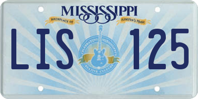 MS license plate LIS125