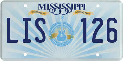 MS license plate LIS126