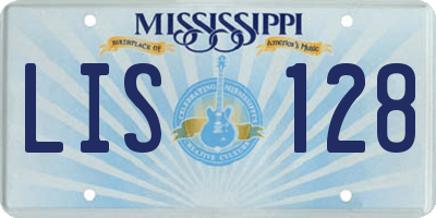 MS license plate LIS128