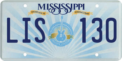 MS license plate LIS130