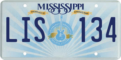 MS license plate LIS134