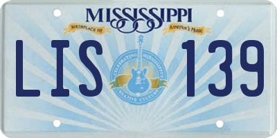 MS license plate LIS139