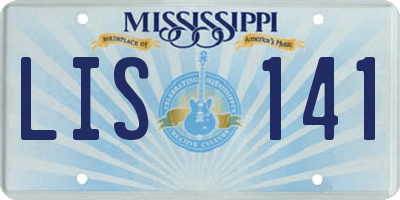 MS license plate LIS141