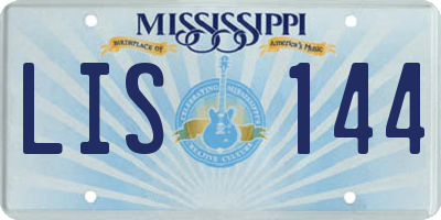 MS license plate LIS144