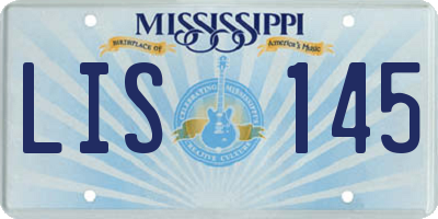 MS license plate LIS145