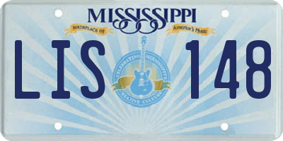 MS license plate LIS148