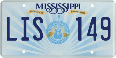 MS license plate LIS149