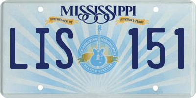 MS license plate LIS151