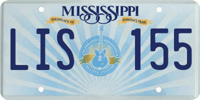 MS license plate LIS155