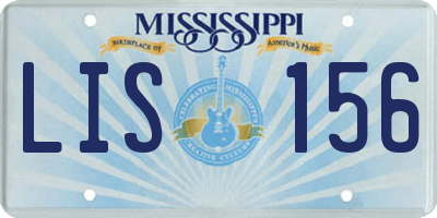 MS license plate LIS156