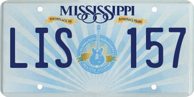 MS license plate LIS157