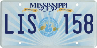 MS license plate LIS158