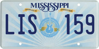 MS license plate LIS159