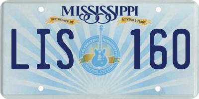 MS license plate LIS160