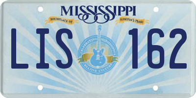MS license plate LIS162