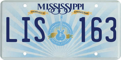 MS license plate LIS163