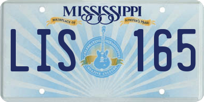 MS license plate LIS165