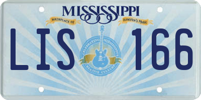 MS license plate LIS166