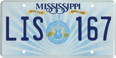 MS license plate LIS167