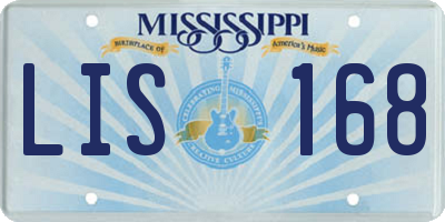 MS license plate LIS168