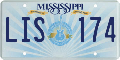 MS license plate LIS174