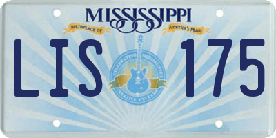 MS license plate LIS175