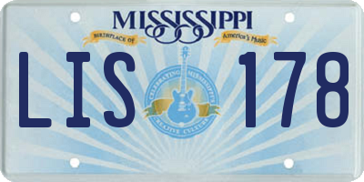 MS license plate LIS178