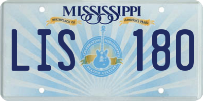 MS license plate LIS180