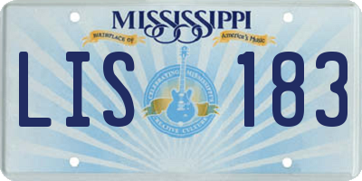 MS license plate LIS183