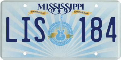 MS license plate LIS184
